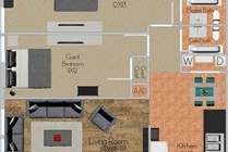 2Bedroom/2Bath Floorplan